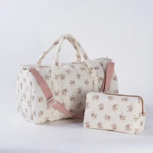 LE PETITE POCHETTE Embroidered Duffle & Pouch - Baby Breath