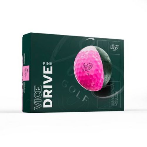 Vice Golf Vice Drive Golf Balls 12pk - Pink: Polybutadiene Core, Ionomer Shell