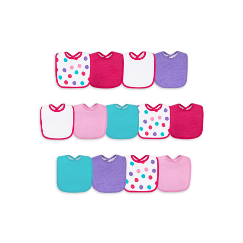 Little Star Cotton Feeding Baby Bib, 13pk Girls