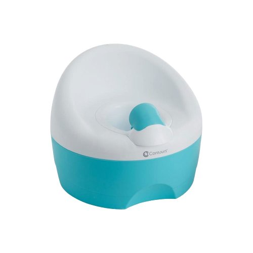 Contours Bravo 3-in-1 Potty System, Potty Toilet Trainer with Step Stool and High Soft Splash Guard, Aqua