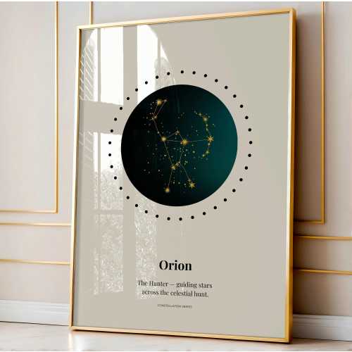 Orion Constellation Poster: Minimalist Celestial Star Print