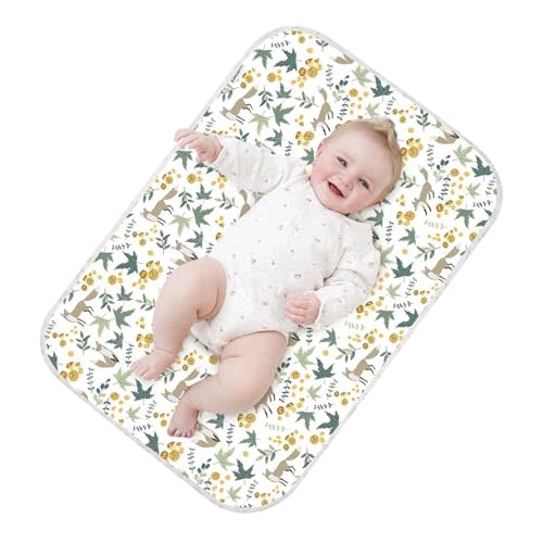 Coinarin Baby Diaper Changing Pad – 31.5" x 21.5" Extra Large Waterproof Absorbent Portable Changing Mat, Reusable Changing Pad Liner for Travel or at Home Use(Fox)