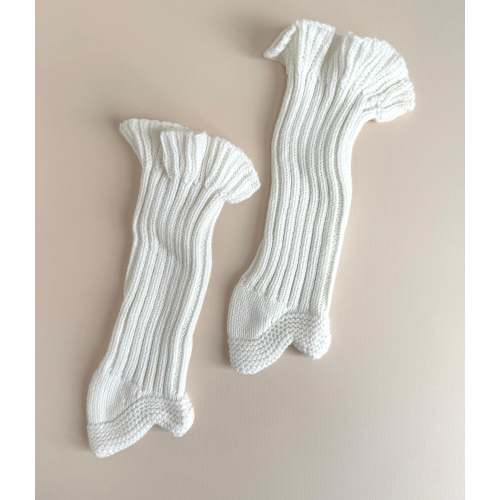 High Knit Ruffle Socks