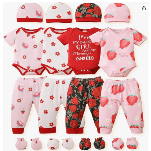 NZRVAWS Newborn Baby Boy Girl Clothes Unisex Preemie Infant Must Have Pants Set Outfits 0-18 Months 20 Pcs Essentials Gift