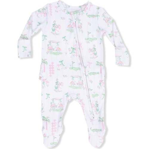 2 Way Ruffle Back Zipper Footie, Pretty Golf - Angel Dear | Maisonette