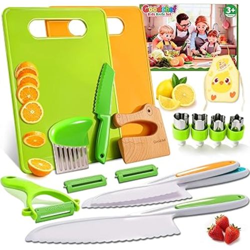 16 PCS Montessori Toddler Knife Set Kids Knife Set for Real Cooking