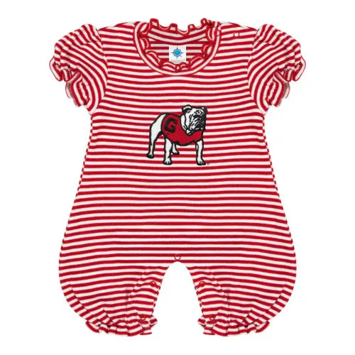 UGA Striped Bubble Romper