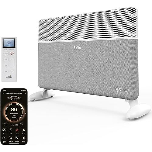 Ballu Convection Panel Space Heater for Large Room,Smart Quiet Heater with Programmable Thermostat,WiFi App Control,Inverter Energy Efficient for Indoor Use,Compatible with Alexa,White