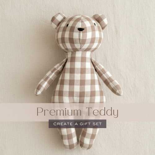 Gingham Teddy Bear Nursery Decoration Baby Room Beige Aesthetic Cotton Linen checker Fabric Stuffed Animal Soft Toy Child Bedroom Classic