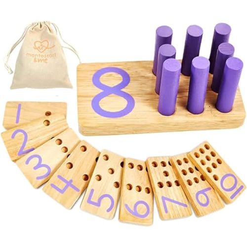 Counting Peg Board | Montessori Math and Numbers for Kids | Wooden Math Manipulatives Materials