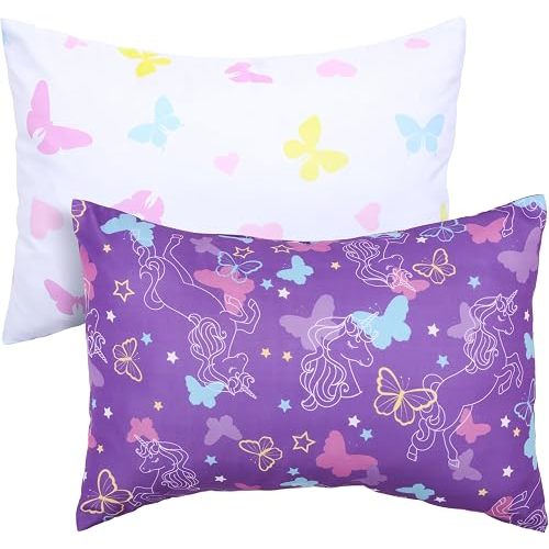 UOMNY Toddler Pillowcases for Girls 13X18 Butterfly Baby Pillowcase 2 Pack