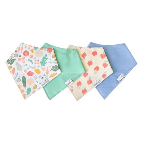 Copper Pearl Baby Bandana Drool Bibs for Drooling and Teething 4 Pack Gift Set Veggies