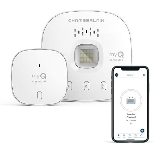 CHAMBERLAIN Smart Garage Control - Wireless Garage Hub and Sensor with Wifi & Bluetooth - Smartphone Controlled, myQ-G0401-ES, White