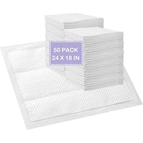 Disposable Changing Pad Liners 50 Pack Incontinence Changing Pads Diaper UnderPads Ultra Soft Super Absorbent Waterproof Mat 24 x18 in