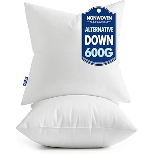 MIULEE Set of 2 Throw Pillow Inserts, 20x20 Inches, Nonwoven Pillow Inserts