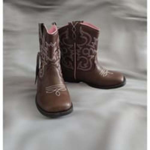 Toddler Girls Brown Western Cowgirl Boots Size 7 - NWT