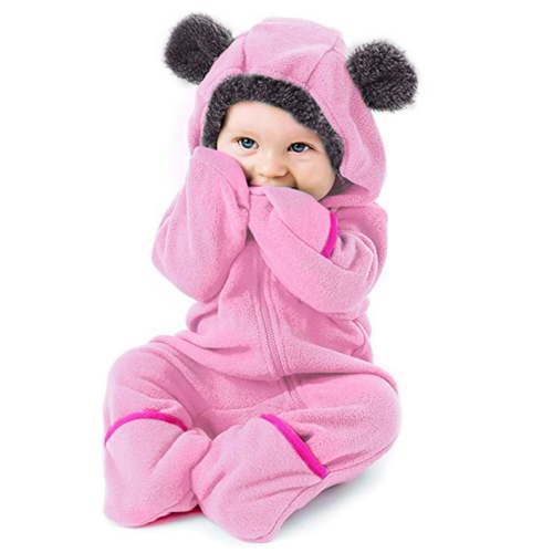 Romper Girl Boy Hoodie Romper with Ear Bear Bear Long Sleeve Romper Girl Winter Outfits for Baby 6-12 Months