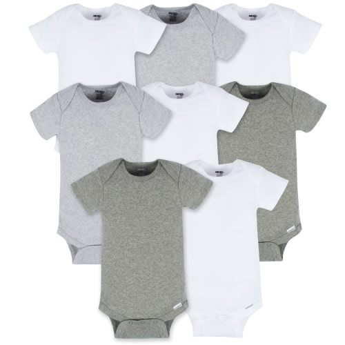 Onesies Brand Baby Boy or Girl Gender Neutral Short Sleeve Onesies Bodysuits, 8-Pack, Sizes Newborn-12M