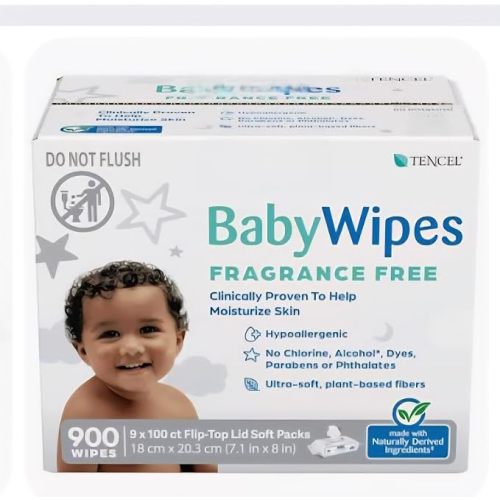 Ultra Soft Baby Wipes, Extra Large, Unscented, 900 Count, With Aloe & Vitamin E, Hypoallergenic, 9 Flip-Top Packs