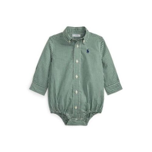 Baby Boys Gingham Cotton Poplin Bodysuit