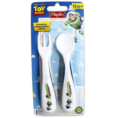 Playtex Disney Pixar Toy Story Fork and Spoon Utensil Set 12m+