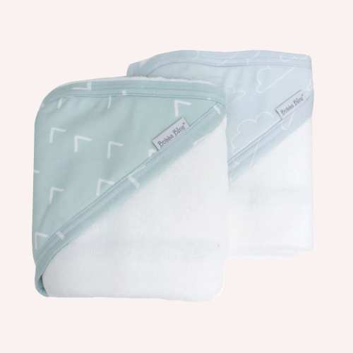 Nordic 2 Pack Hooded Towel - Sky Mint