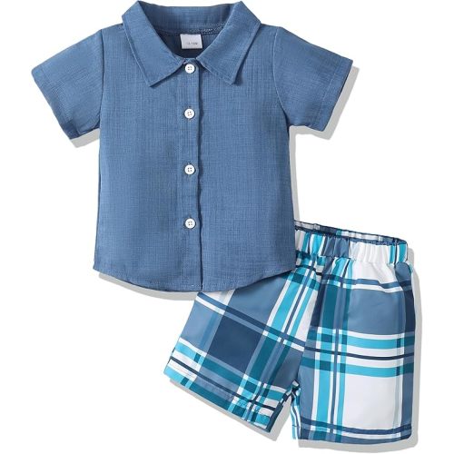 Renotemy Toddler Baby Boy Clothes Summer Outfits Infant Boy Clothing For Little Kid Shorts Sets