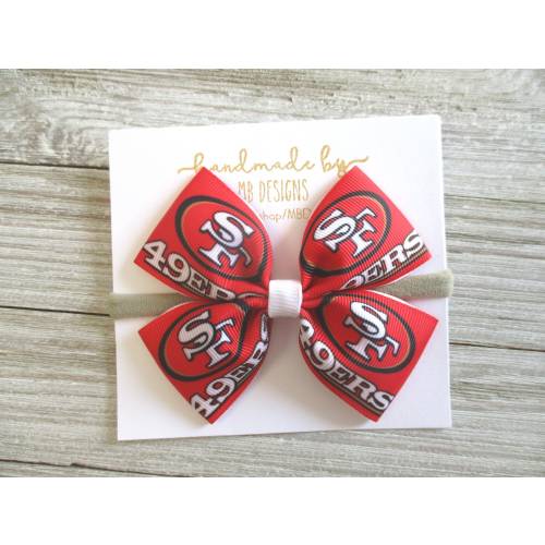 49ers Baby Bow, 49ers Headband, 49ers Football Bow