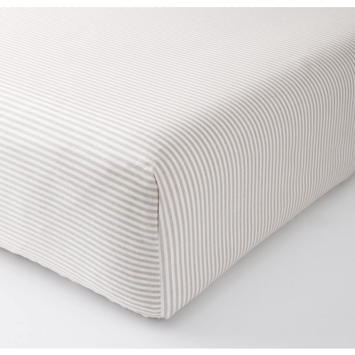 Oxford Stripe Organic Crib Fitted Sheet