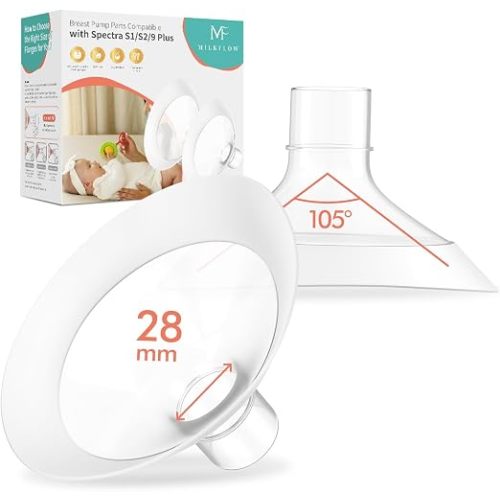 Breast Flanges 18mm 2-Pack for Medela Pump in Style, Symphony, Freestyle, Sonata, Maxflow and Lansinoh Signature Pro Breast Pumps