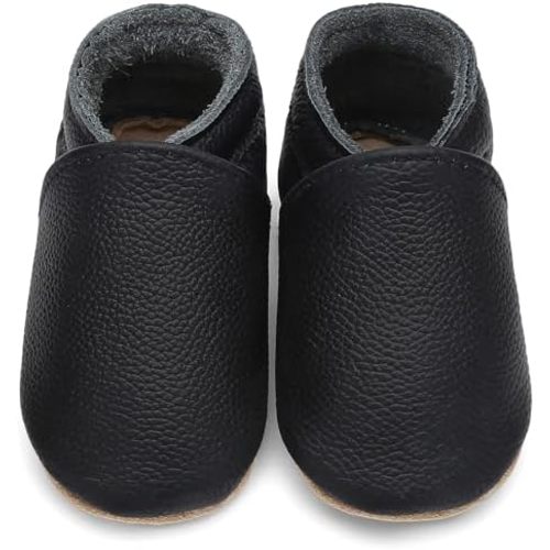 Genuine Leather Baby Booties Soft Sole Toddler Walking Shoes Flexible&Breathable Baby Slippers for First Walkers Boys Girls