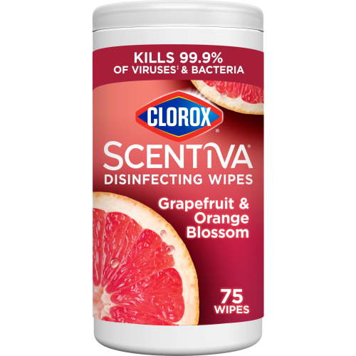 Clorox Scentiva Bleach-Free Cleaning Wipes, Grapefruit & Orange Blossom, 75 Count