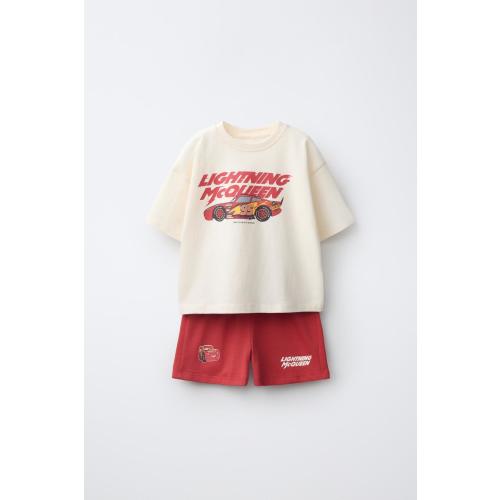 CARS LIGHTNING MCQUEEN T-SHIRT AND BERMUDA SHORTS SET © DISNEY/PIXAR - Ecru / Red | ZARA United States