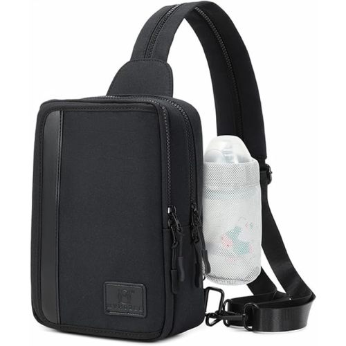MYHOZEE Sling Bag Backpack Purse for Women Men - 2 in 1 Nylon Crossbody Diaper with Wipes Pouch, Water Bottle Pocket