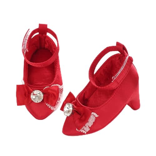 Baby Girls Princess High Heels with Cute Bowknot Soft Sole Crib Shoes Newborn Photography Props