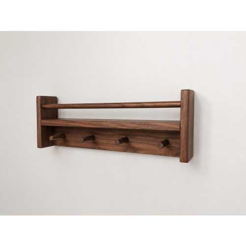 Wooden Nursery Bookshelf With Hooks, Kids Book Ledge, Baby Room Wall Shelf, Vintage, Cottagecore, Farmhouse