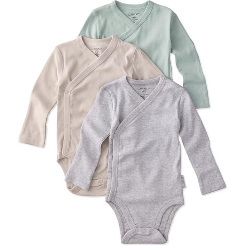 unisex-baby Sterling 3-pack Kimono Bodysuits 100% Organic Cotton Side Snap for Baby Boys & Girls