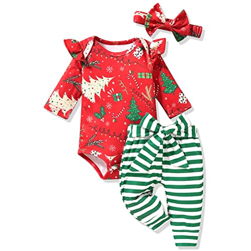 Aalizzwell Preemie Newborn Infant Baby Girls Clothes Ribbed Romper Bodysuit Pants Set Fall Winter Outfits