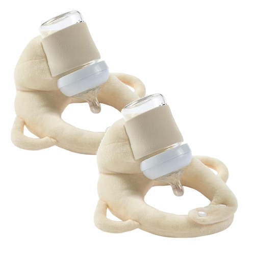 2PCS Baby Bottle Holder Self Feeding Support Pad For Hands Fee Bottle Feeding Drying Rack Bottle，Lazy breastfeeding tool for breastfeeding(Beige)