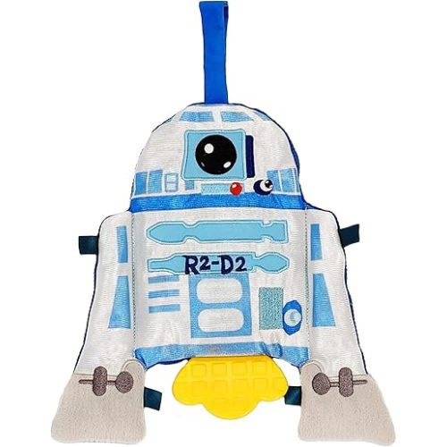 Kids Preferred Star Wars R2-D2 On The Go Sensory Toy – with Teether, Crinkle Sounds, Tactile Ribbons, On The Go Strap, for Ages 0 yrs+