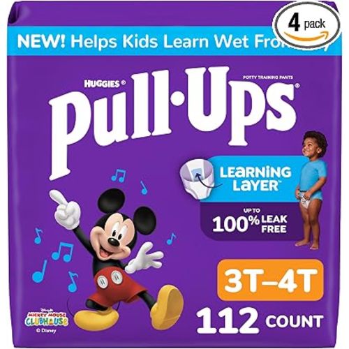 Pull-Ups Boys' Potty Training Pants, Size 3T-4T, 112 Count