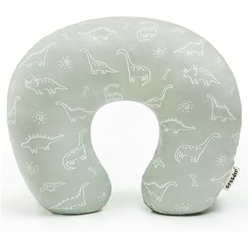 GRSSDER Nursing Pillow Cover Stretchy Minky Removable Nursing Covers for Breastfeeding Pillows, Ultra Soft Comfortable Slipcover for Boy and Girls, Dinosaurs Print