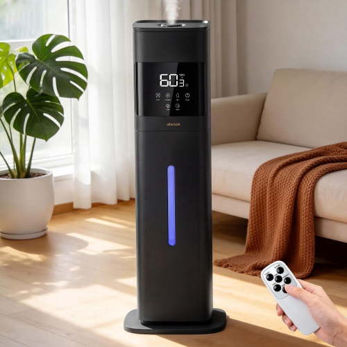 Humidifiers for Room Bedroom 500 sq ft, 2.1Gal/8L Cool mist Humidifiers for Home with Essential Oil Diffuser, Top Fill Quiet Humidifier for Baby Nursery Office Plants, Black