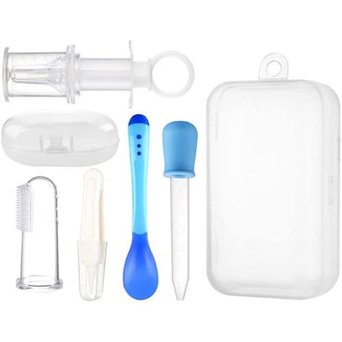 Infant Medicine Dispenser Kit with Bonus Travel Case Baby Infant Toddler Medical Kit Medicine Dispenser Dropper Baby Essentials Set 5Pcst Blue