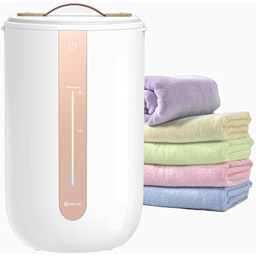 Keenray Towel Warmer for Bathroom, Towel Warmer Bucket with Heating Progress Bar, Fragrant Disc Holder, Leather Handle, Auto Shut-Off Towel Bucket Fits Up to Two 40"X70" Oversized Towels, Blankets