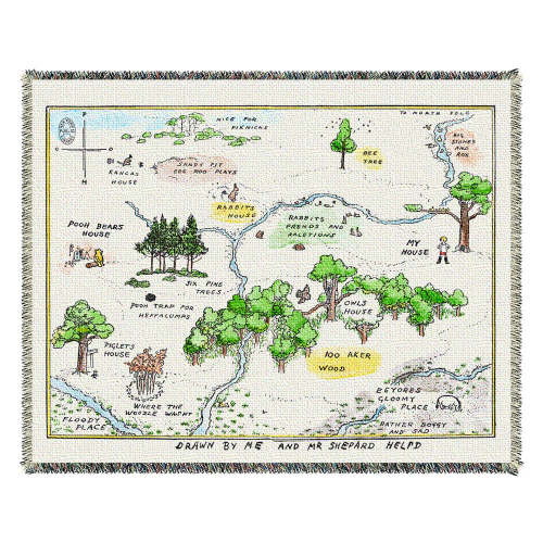 NYPL Hundred Acre Wood Map Blanket | The New York Public Library Shop