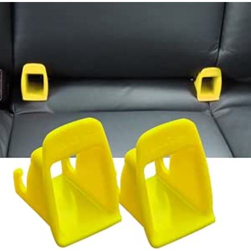 ISOFIX Interface Belt Latch Guide, 2 Pcs Car Seat ISOFIX Interface Buckle Fixed Guide Groove Car Seat Bracket Connector, Yellow