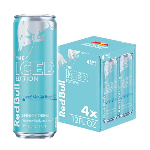 Red Bull Iced Edition Energy Drink, Iced Vanilla Berry, 12 fl. oz., Pack of 4