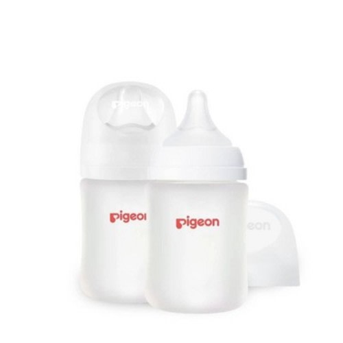 Pigeon Nurture & Nest Silicone Coated Glass Baby Bottles with Nipples - 5 fl oz/2pk