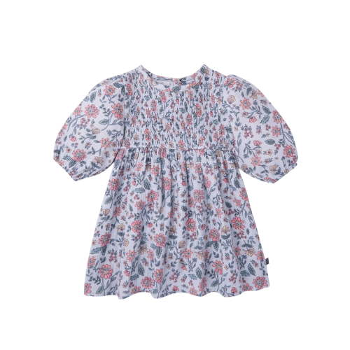 Modern Moments by Gerber Baby and Toddler Girl Smocked Dress with Puff Sleeves, Sizes 0/3 Months - 5T